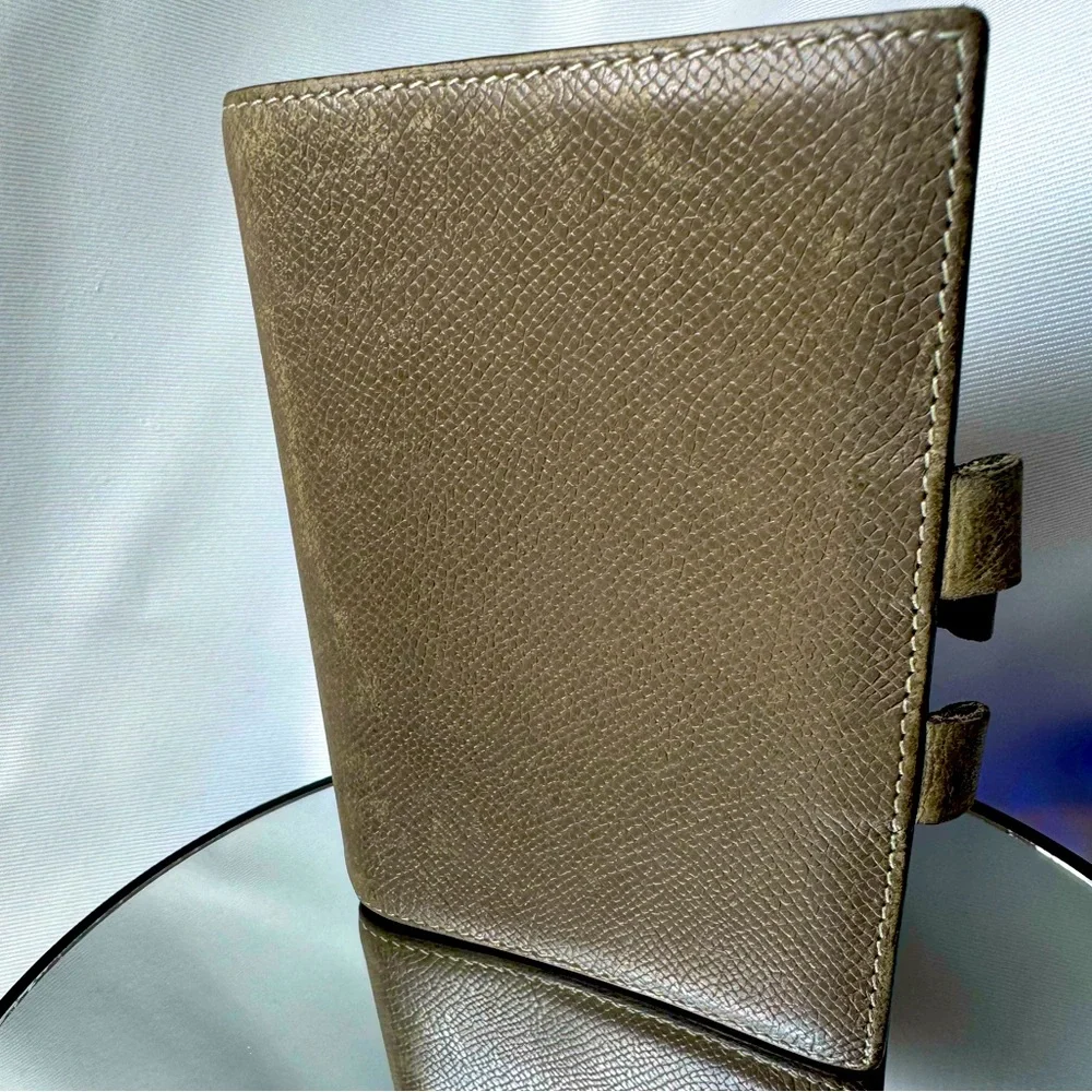 Hermès Ulysse PM Etoupe Togo Leather Notebook Rare Discontinued Hermès Agenda - Picture 9 of 9